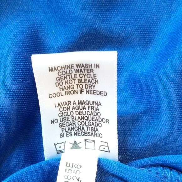 Calvin Klein Blue Striped Textured Blouse Size M Double Layer Stretch Pullover - Picture 9 of 10